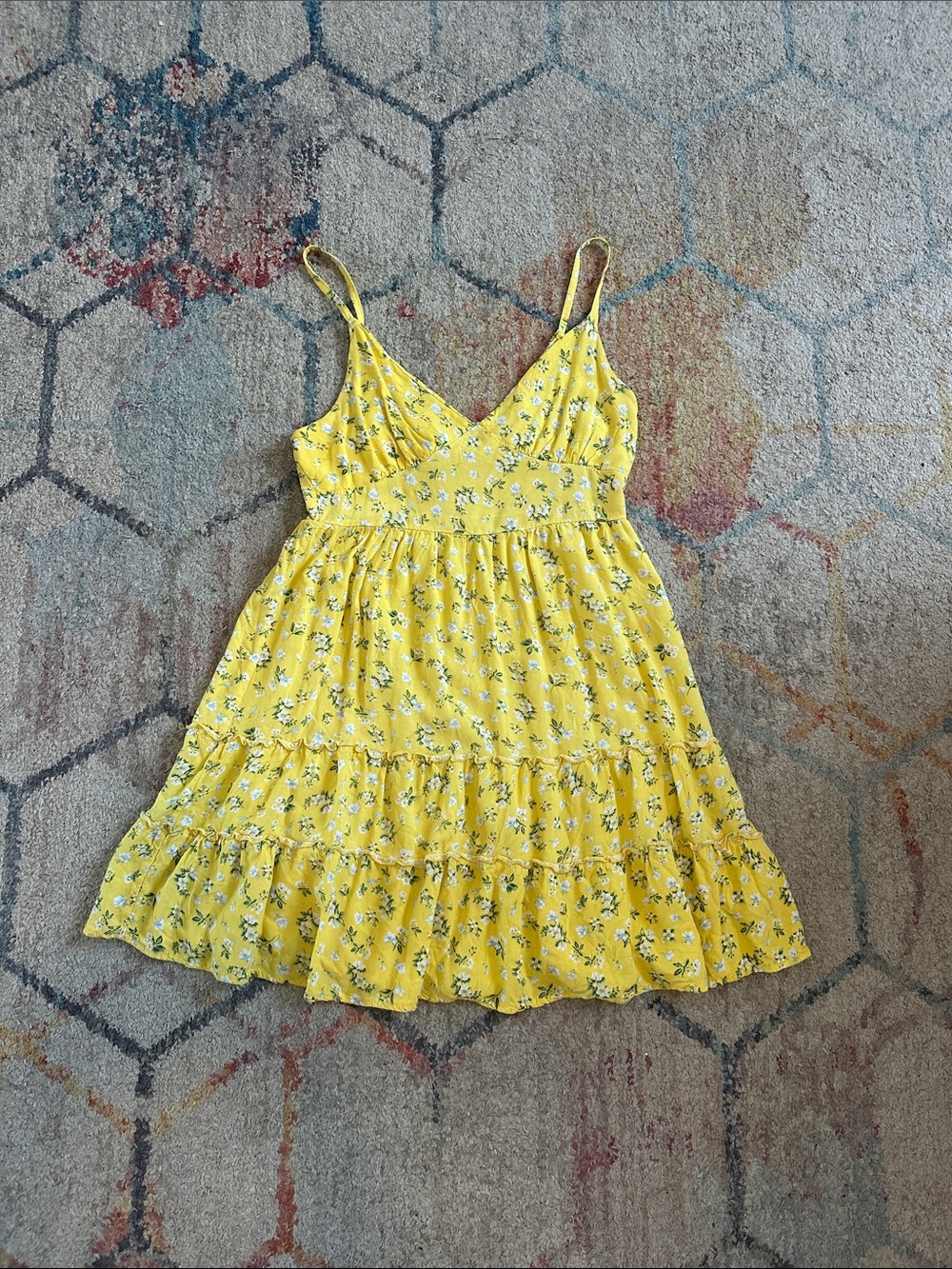 Rue21 Yellow Floral Spaghetti-Strap Sundress